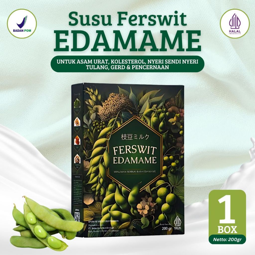 

Ferswit Susu Edamame Jepang Bubuk 200 Gram Untuk Kolesterol, Asam Urat, Nyeri Sendi & Tulang 100% Original