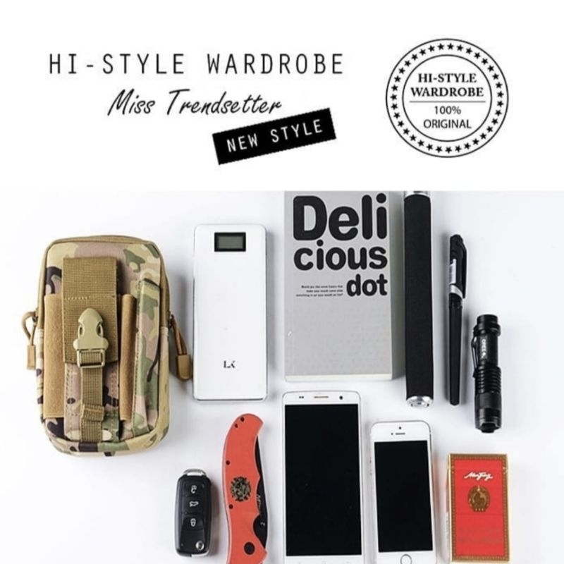 Dompet pinggang tactical waist bag dompet hp pria import