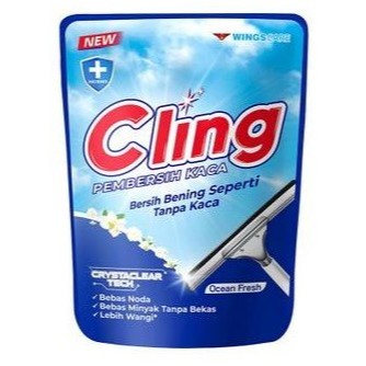 Cling Pembersih Kaca Ocean Fresh Biru Pouch 425ml