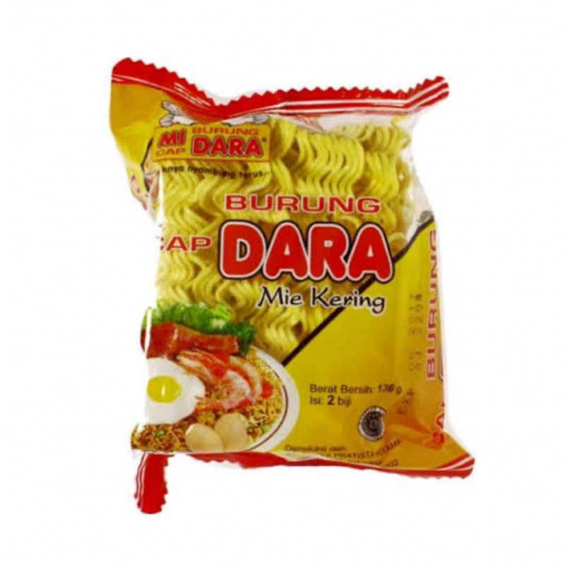 

mie burung dara 136gr mie kering bulat merah