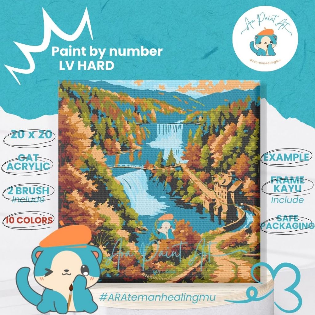 

DAM VILLAGE SERIES Paint by numbers kit I Painting I Painting by number I Kado Wisuda I Kado unik I Kanvas Lukis | lukisan sawah