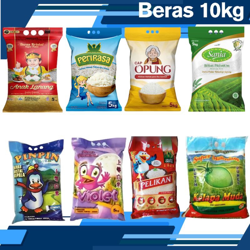 

BERAS 10KG & 5KG X 2 [PINPIN, SANIA, OPUNG, PERIRASA,PELIKAN, KELAPA MUDA, VIOLET, ANAK LANANG, DLL]