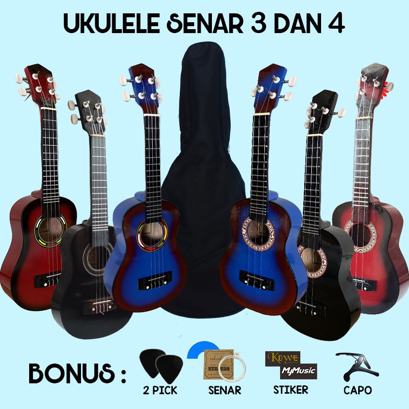 Ukulele kayu custom Senar 3