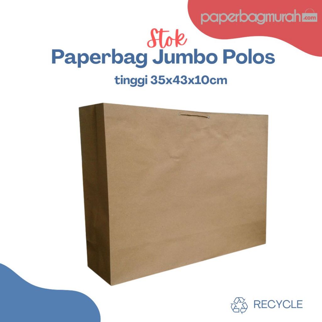 

Paperbag Polos Jumbo 35x43x10 (TxPxL) Lanscape Eco