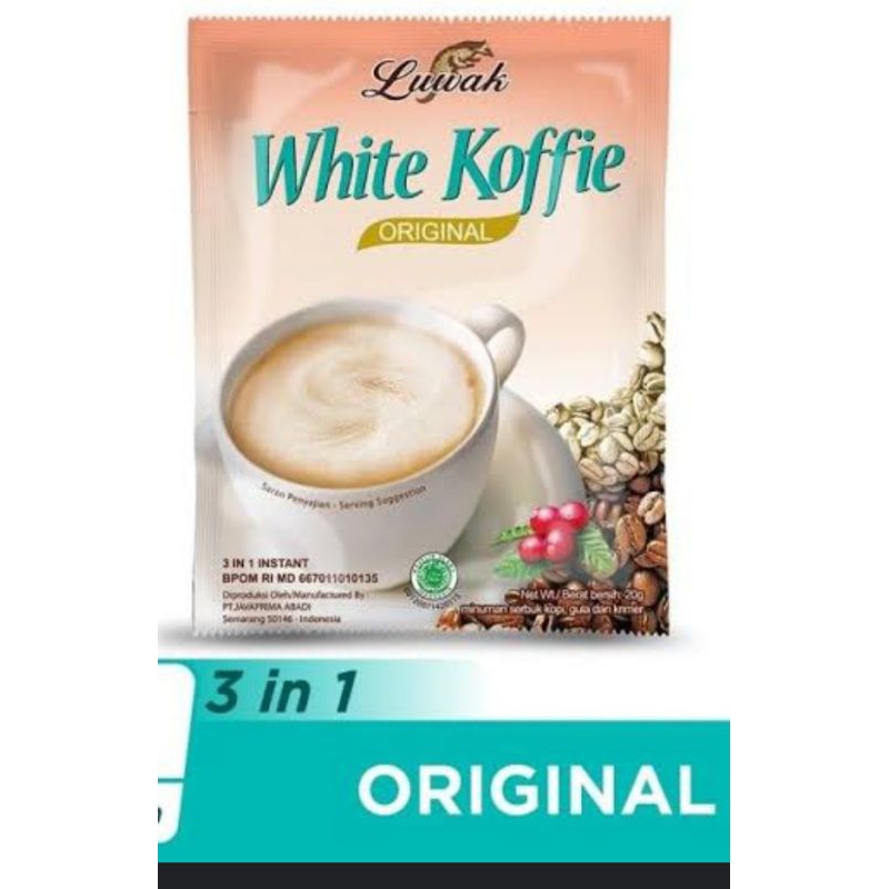 

Kopi LUWAK WHITE KOPI original 20 gram/1 Renceng isi (10 sachet)