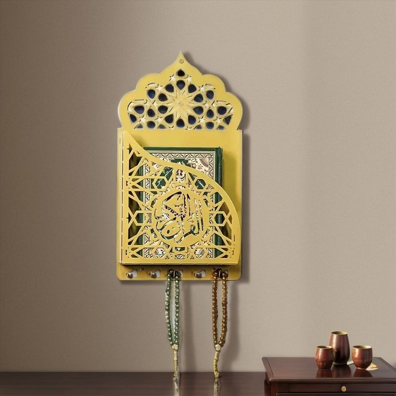 Rak Dinding Al-Quran Minimalis - Hiasan Dinding Islami Elegan, Cocok untuk Mushaf & Dekorasi Rumah