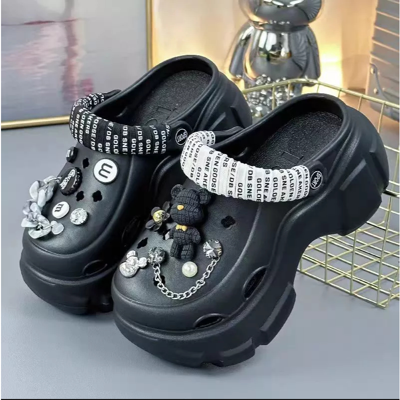 Sandal Jibbitz 8cm Free Aksesoris Sandal Baim Sandal Wanita Tinggi 8cm Wedges Baim Sepatu Wedges