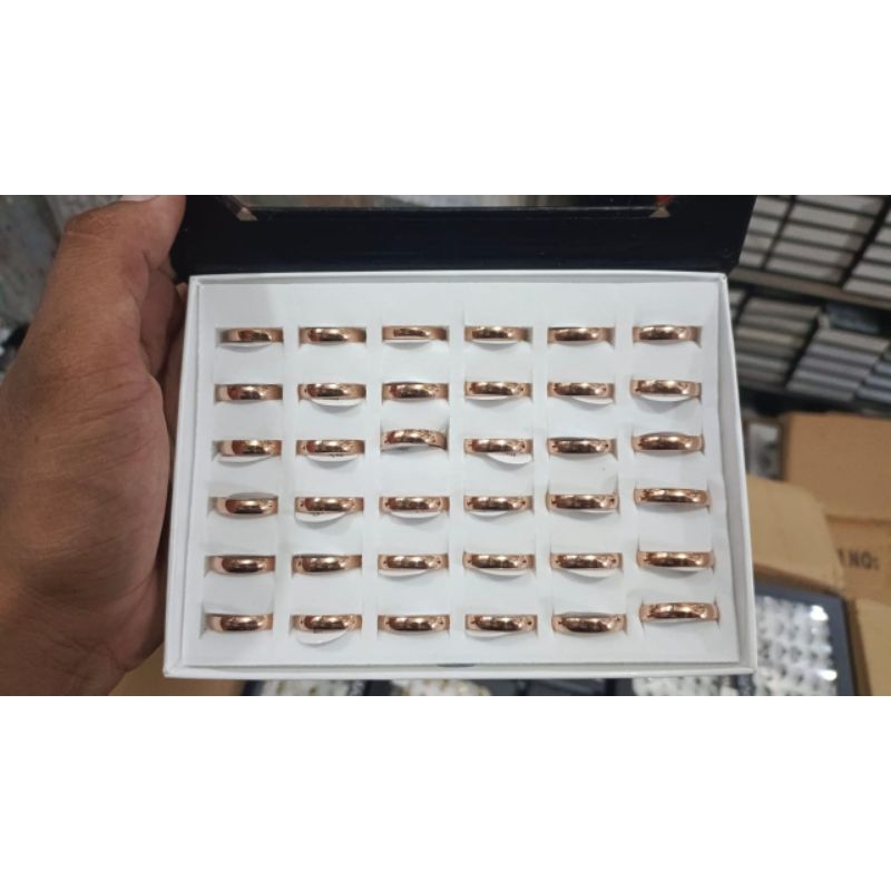 GROSIR CINCIN TITANIUM STEL TERBARU OVAL 4ML ROSE GOLD CODE CC770/2 ISI 36PC