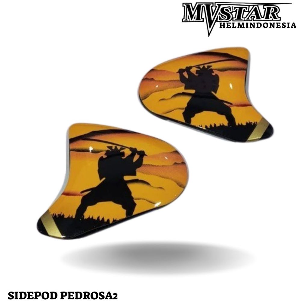 Set sidepod podset rachet bracket SCOTT RAM4 R5 VZRAM lengkap untuk helm scott ram 4 Motif PEDROSA