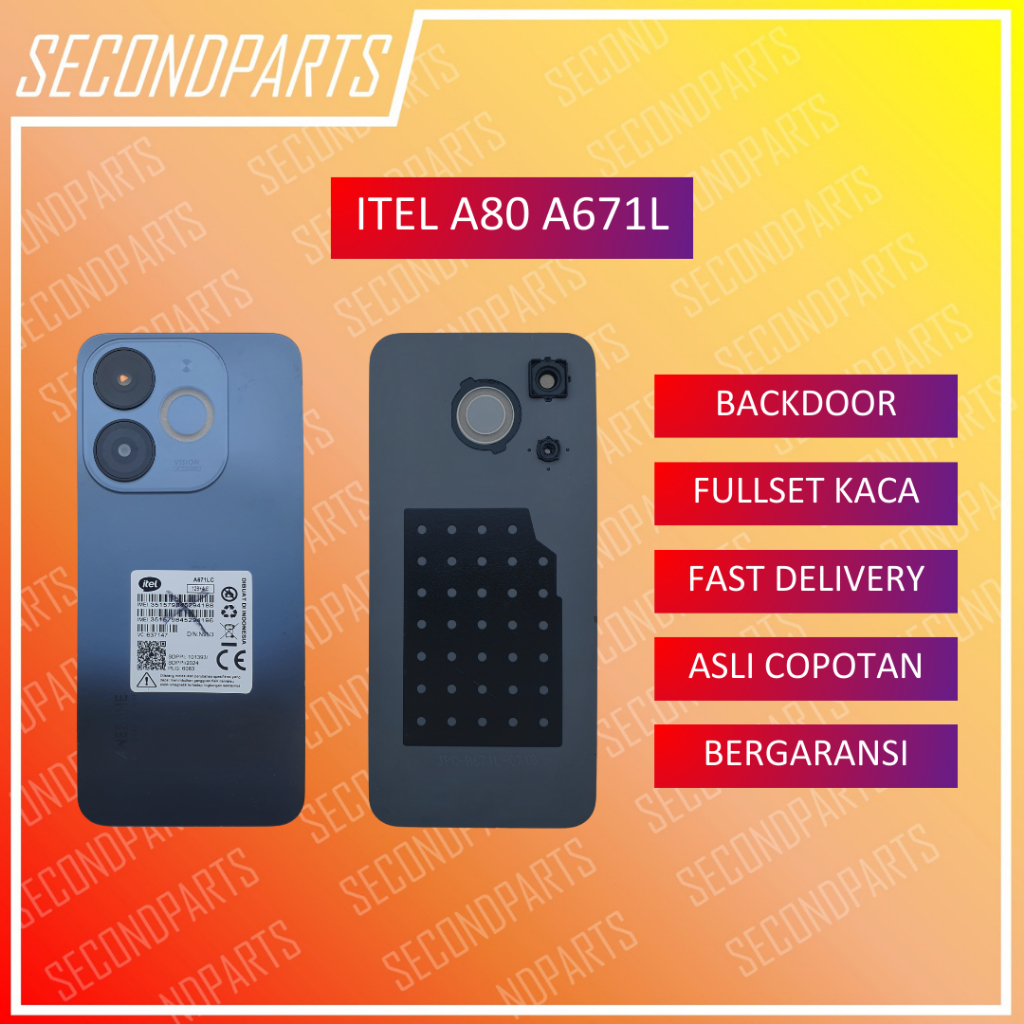 BACK COVER BACKDOOR CASING ITEL A80 A671L ORIGINAL COPOTAN