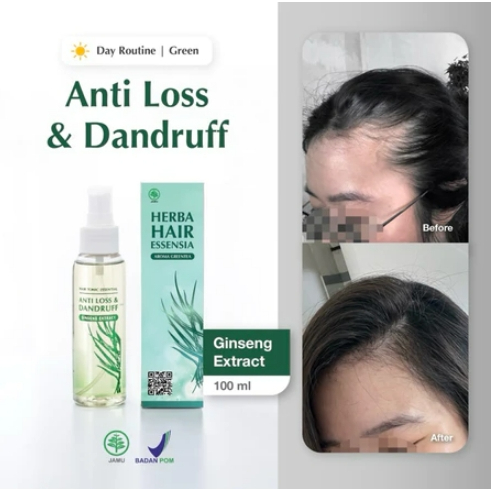 Hair tonic essential green / hair tonic essential hijau 100ml