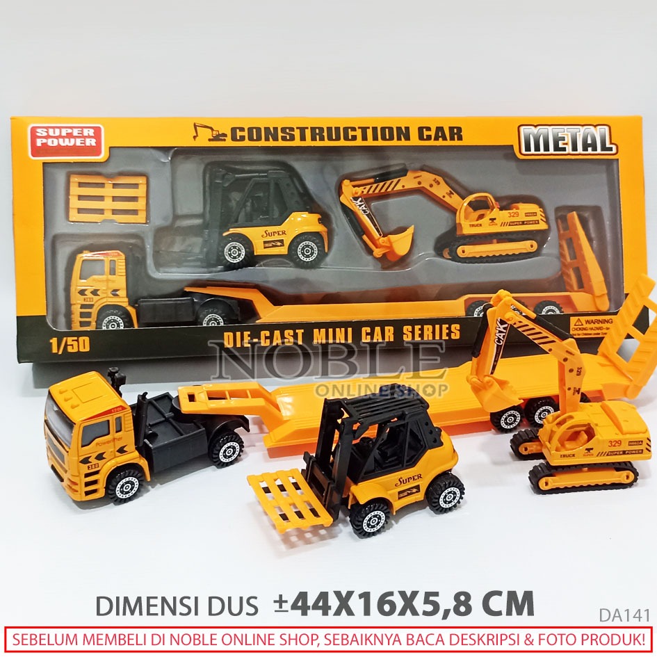 CONSTRUCTION TRUCK DIECAST KONSTRUKSI TRUK MINIATUR REPLIKA ALAT BERAT BANGUNAN KADO BIG PACKAGE TOY