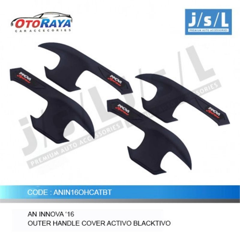 INNOVA 16 REBORN VENTURER 2016 2021 Outer Handle Mangkok Pintu ACTIVO HITAM DOFF 4pcs By JSL