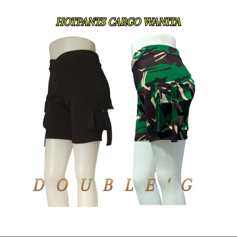 Celana Pendek Hotpants Cargo Kantong Wanita Cewe Sport Olahraga Senam Outdoor Indoor Jumbo