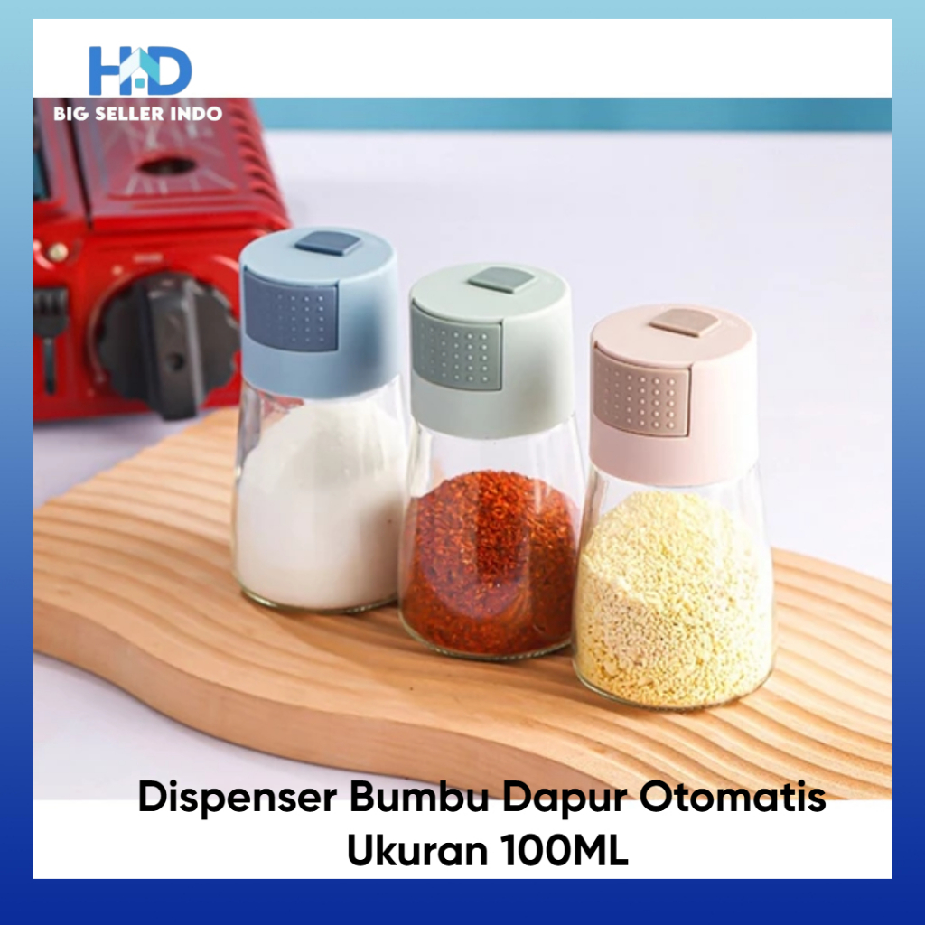 BS Botol Bumbu Unik Dispenser Bumbu Dapur Otomatis Ukuran 100ML Tempat bumbu + sendok dapur garam gu