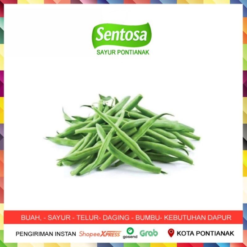

Buncis 200 gram Kacang Buncis Sentosa Sayur Pontianak