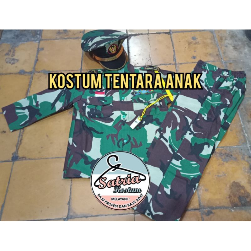 BAJU PROFESI ANAK PAUD TK SD. BAJU TENTARA ANAK. KOSTUM KARNAVAL ANAK. KOSTUM TENTARA ANAK. BAJU TEN