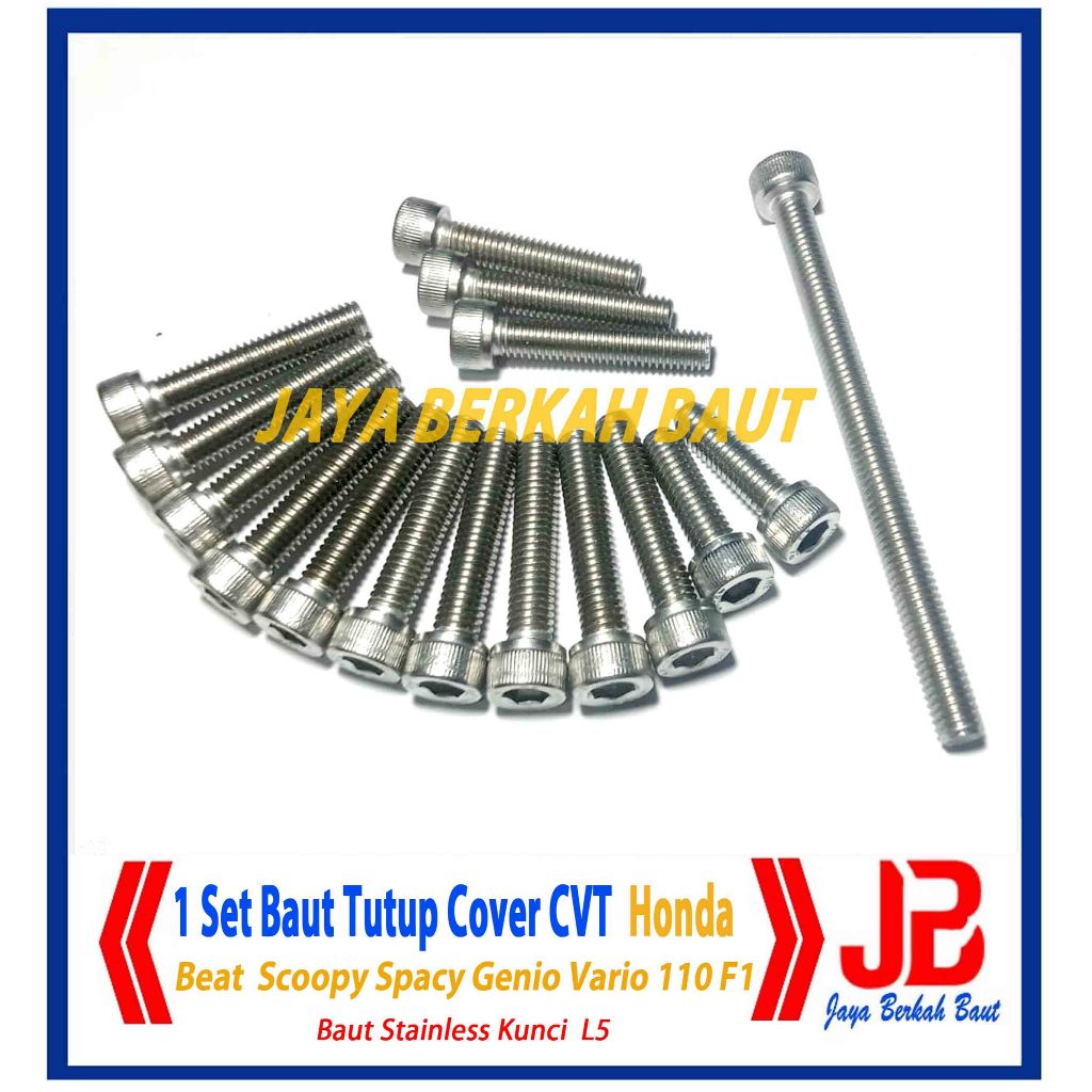 Baut Blok Tutup Cover CVT Honda Matic  Beat  Scoopy Spacy  Beat Street Genio Vario 110 F1 Vario CBS 