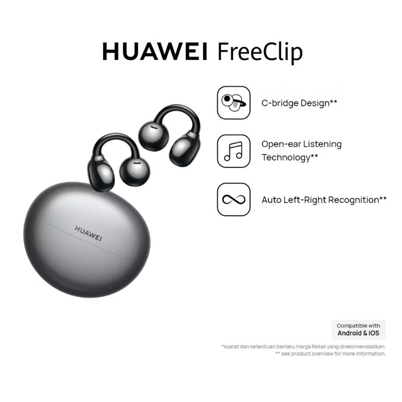 HUAWEI FREECLIP/ EARPHONE/ WIRELESS/ HEADPHONE/ TWS