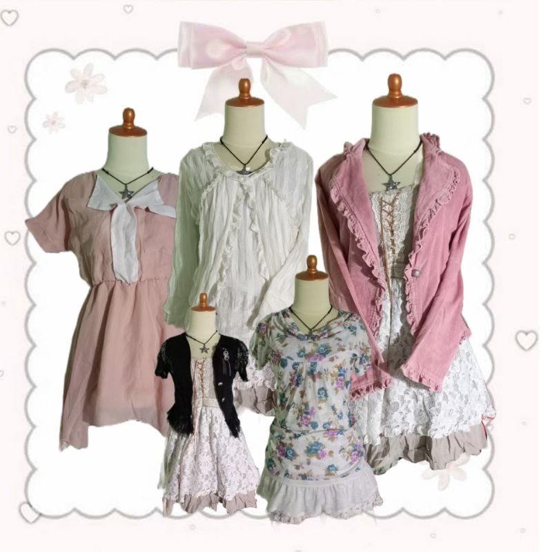 [NEW UPDATE] PRELOVED ATASAN GOTHIC || COQUETTE || Y2K || VINTAGE || RAJUT || DRESS || BLOUSE || JER