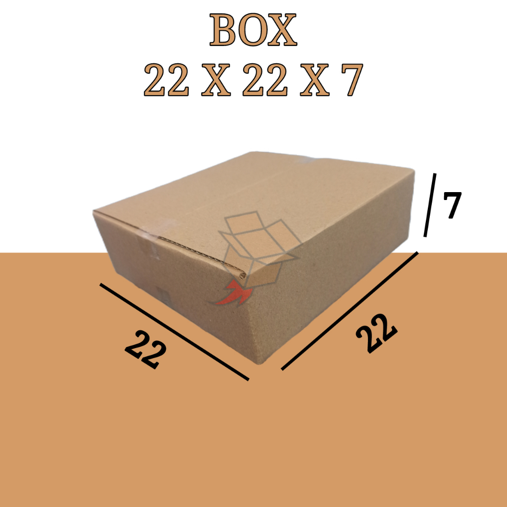 

Kardus Polos Karton Box Coklat DieCut 22 X 22 X 7