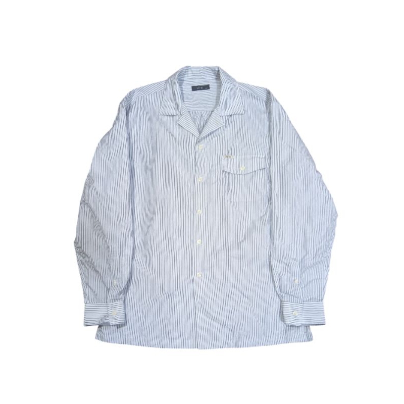 Kemeja panjang sieg open collar stripe