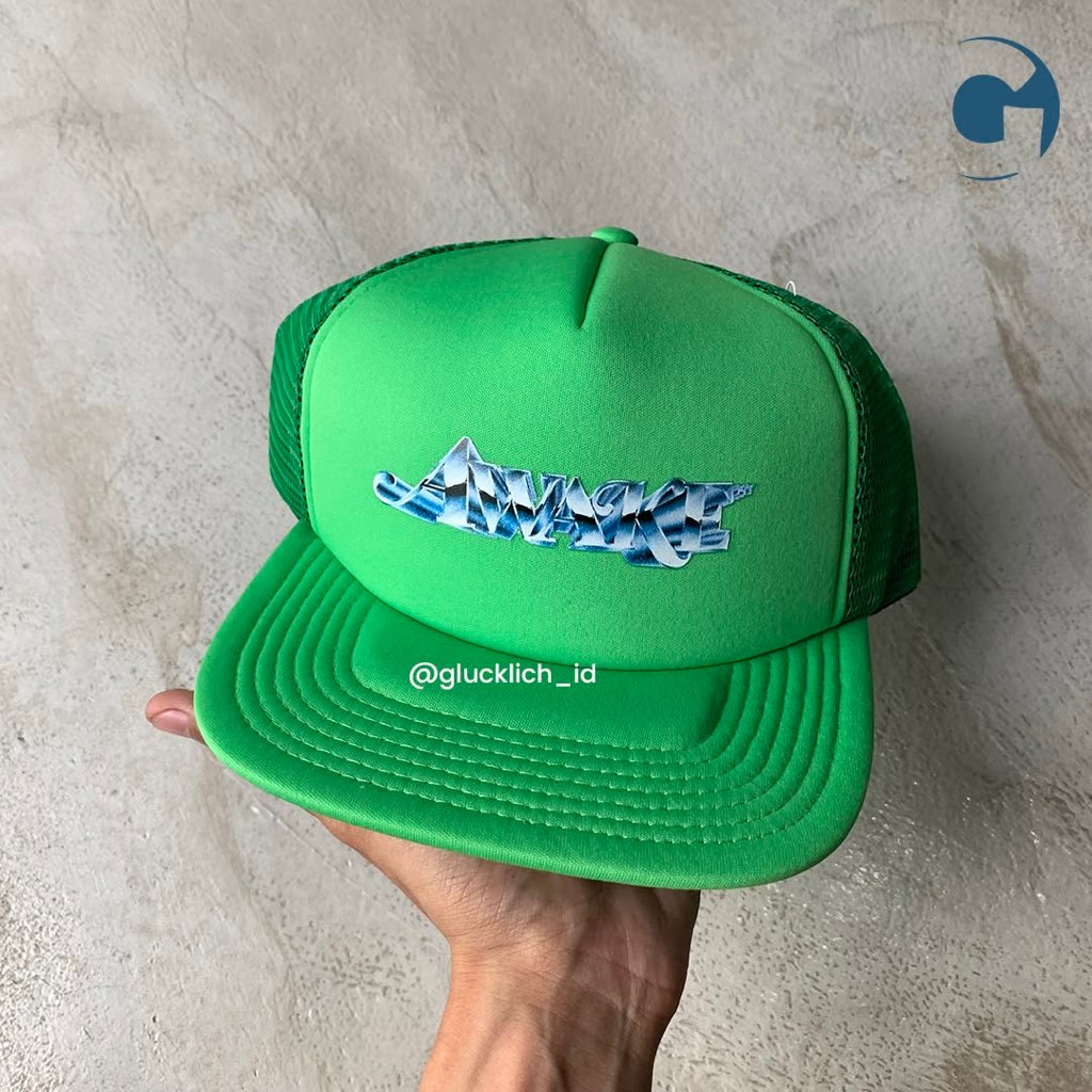 Awake NY, Green Chrome Logo Trucker Cap