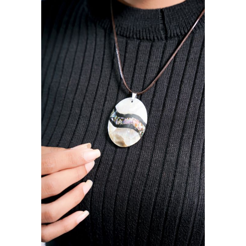 Maringrang arts Kalung Kulit Kerang (Liontin) Abalone, Kulit Kerang Kupang