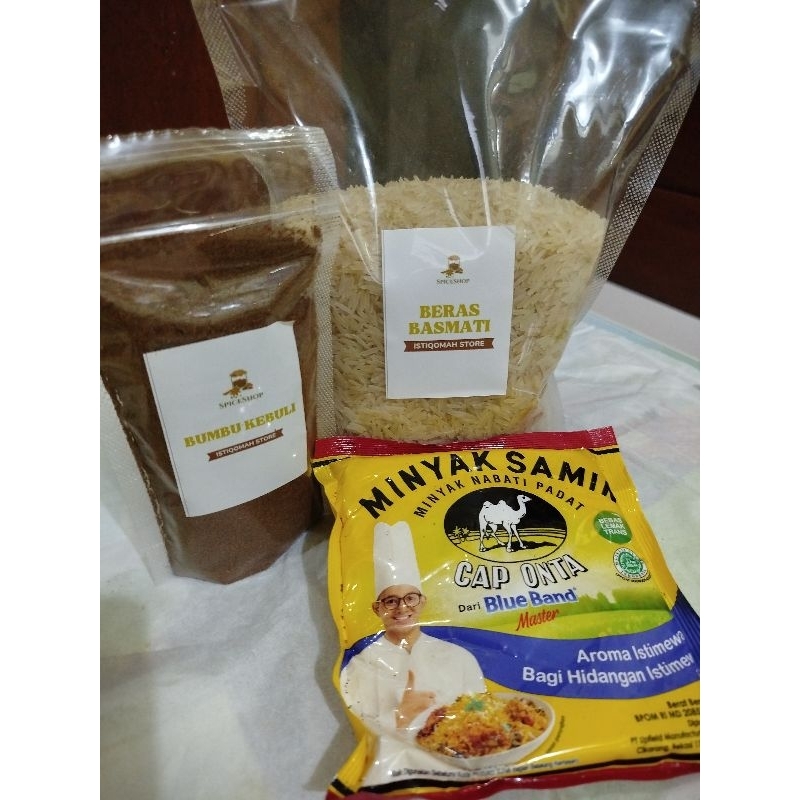 

paket beras basmati 1kg beras+bumbu kebuli 100gr+samin