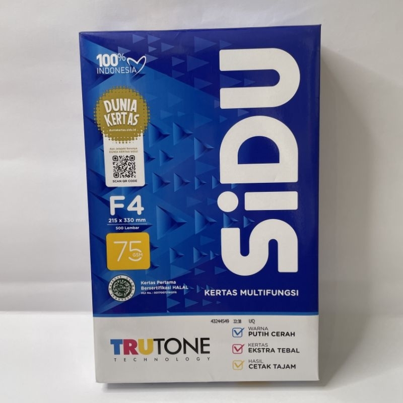 kertas hvs 1 rim sidu F4 75 gsm