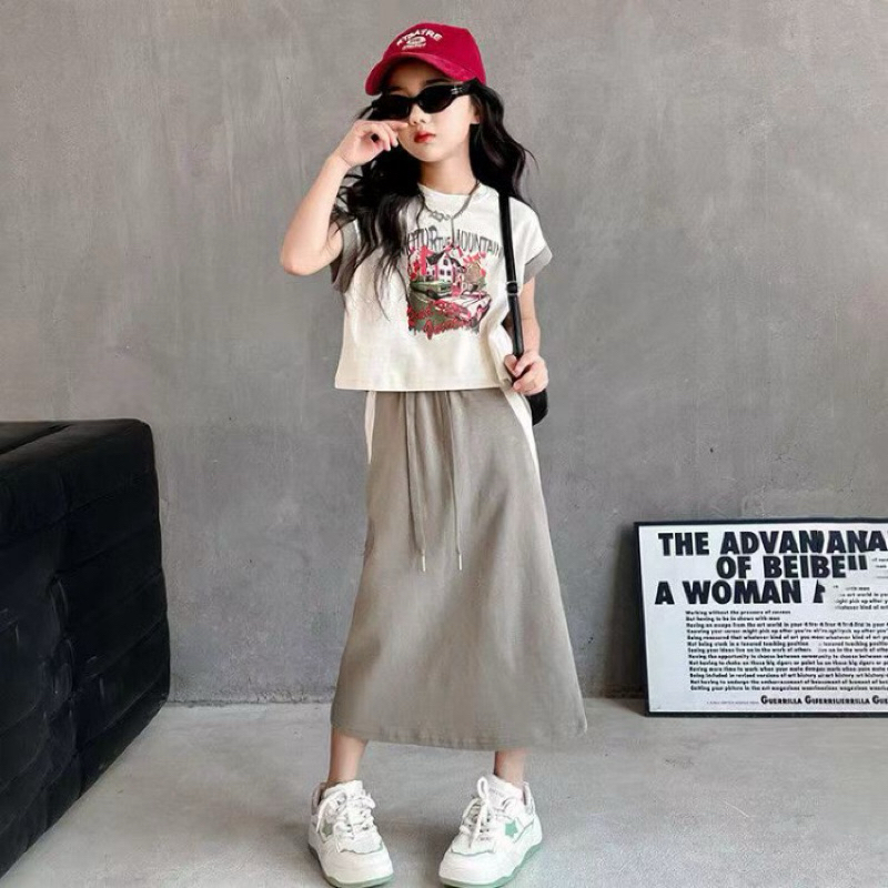 Baju Setelan Rok Midi/Baju Anak Import/Baju Setelan Anak Tanggung/Setelan Baju Anak Cewek/Baju Anak 