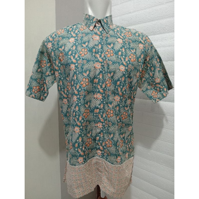 PRELOVED PRIBADI !!! BATIK KENCANA UNGU KEMEJA BATIK PENDEK PRIA