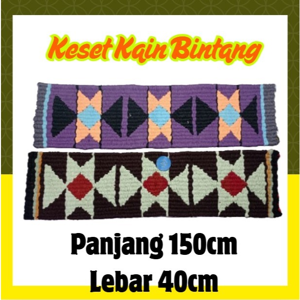 Keset Kain Bintang Gunungan Jumbo 1,5M/Keset Kain Panjang Dapur Rumah Teras/Keset Kaki Perca Keset P