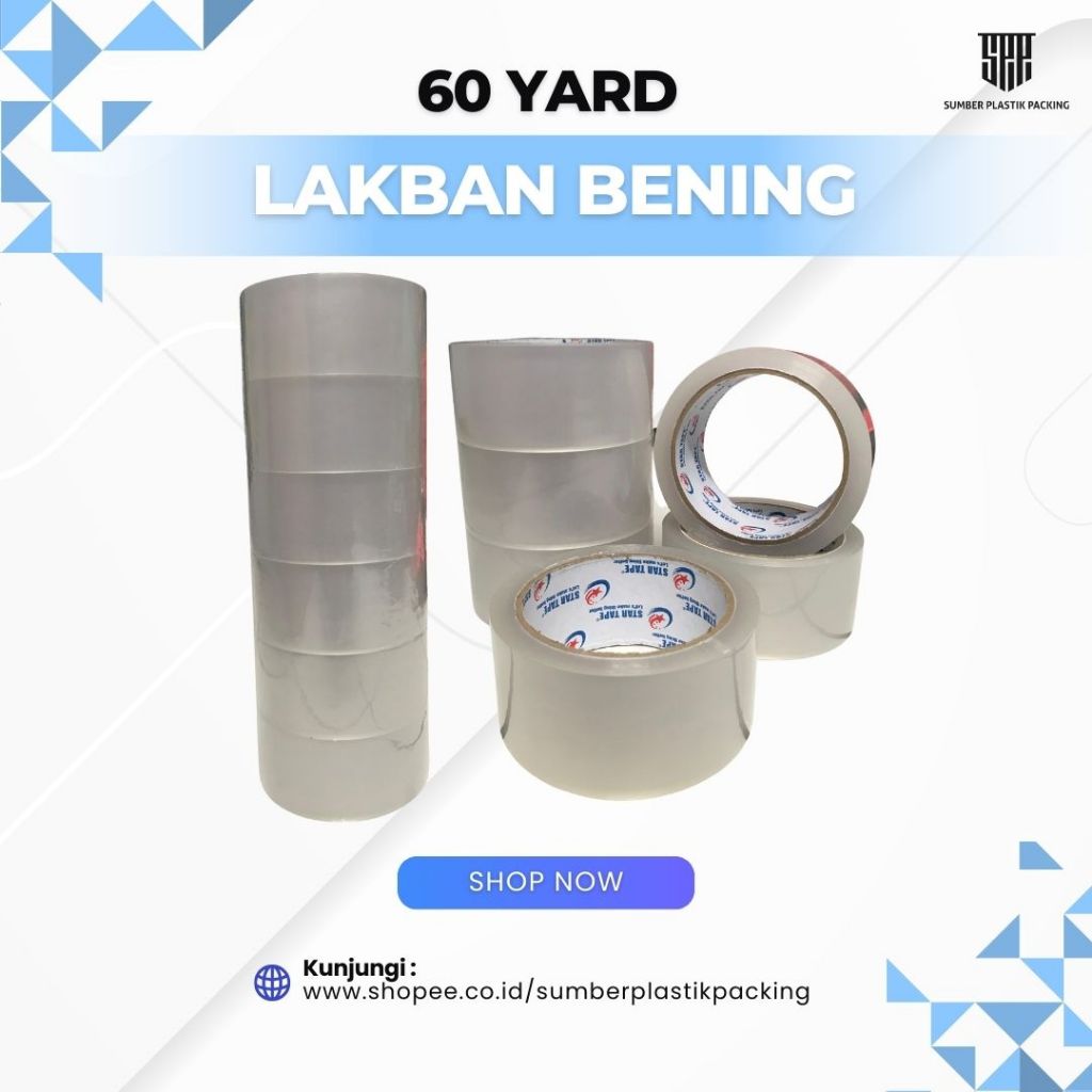 

Lakban Selotip Bening Clear White Panjang Ukuran 60 Yard Asli Tidak Tipu-tipu
