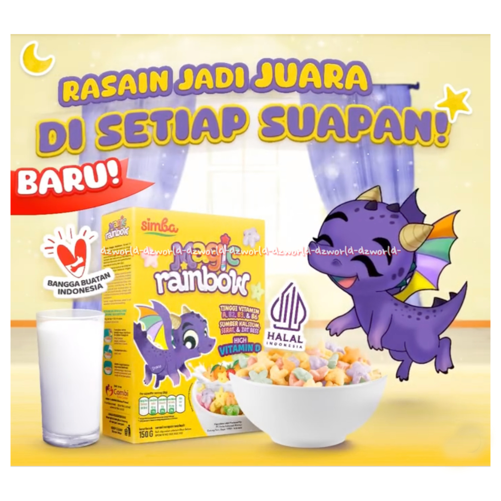 

Simba Magic Rainbow 150gr Sereal Warna Mengandung Kalsium Serat Zat Besi Dengan Rasa Buah Segar