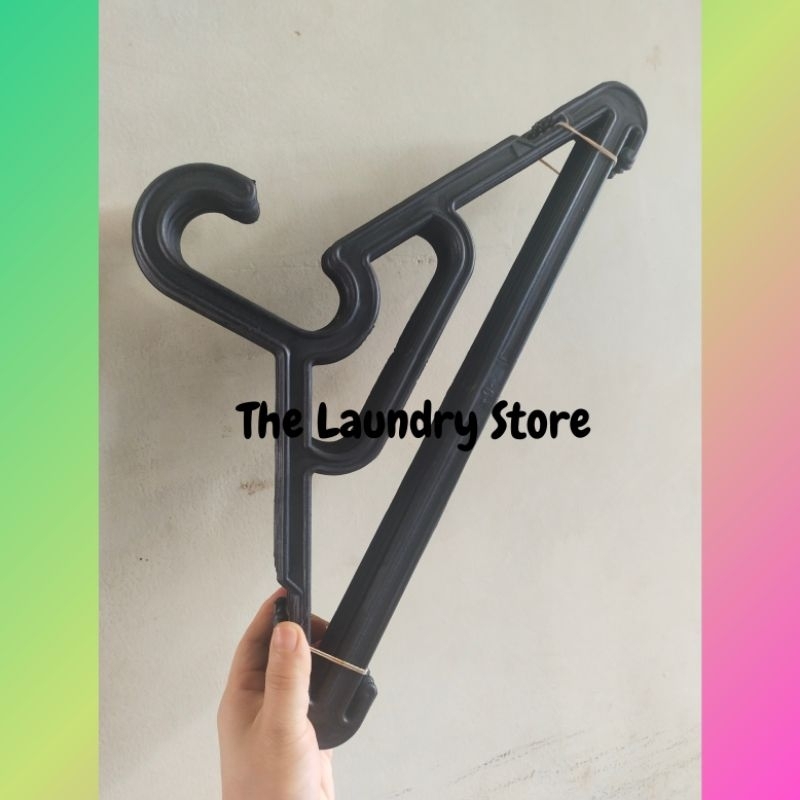 12pc Hanger Plastik Laundry Hitam