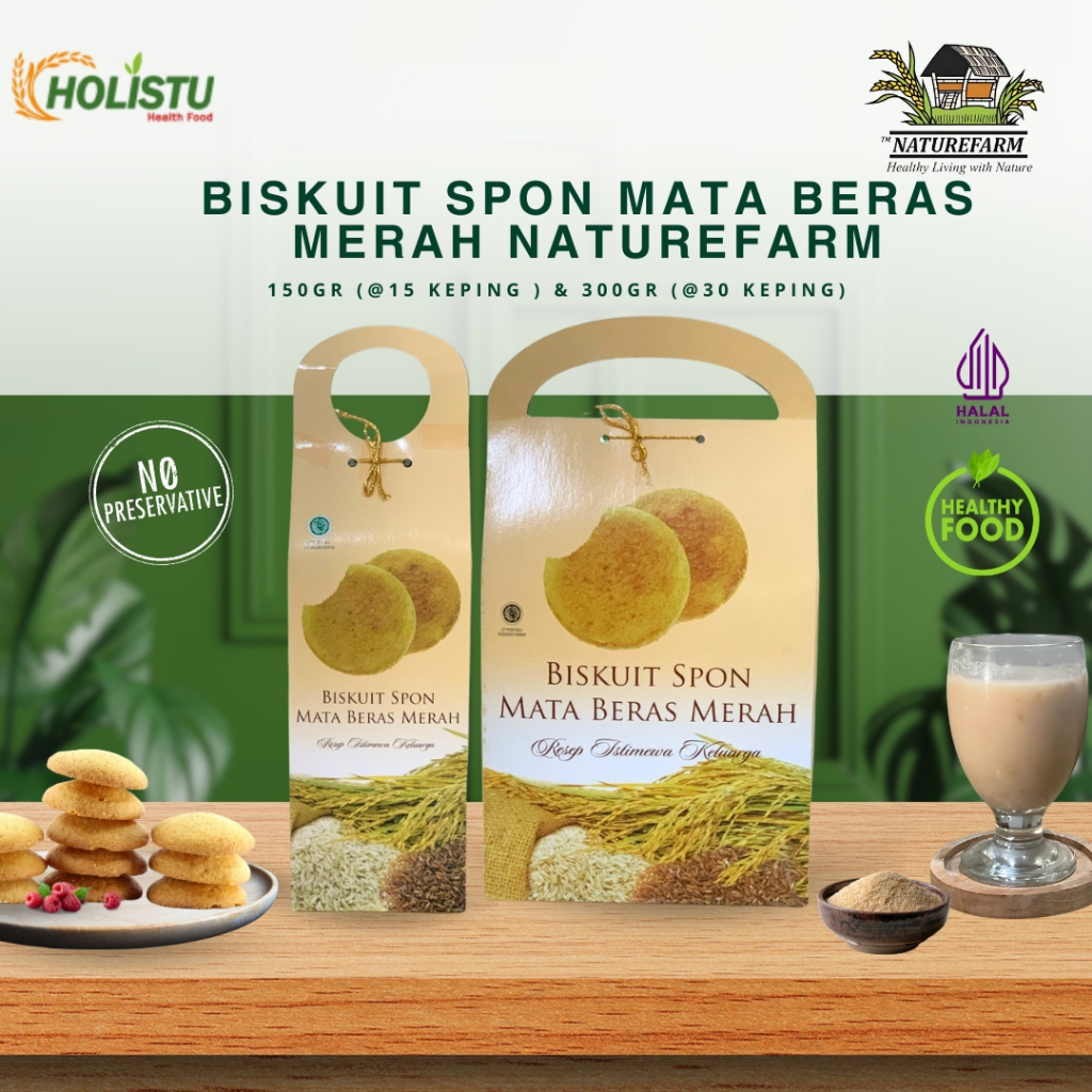 

BISKUIT SPON MATA BERAS MERAH NATURE FARM