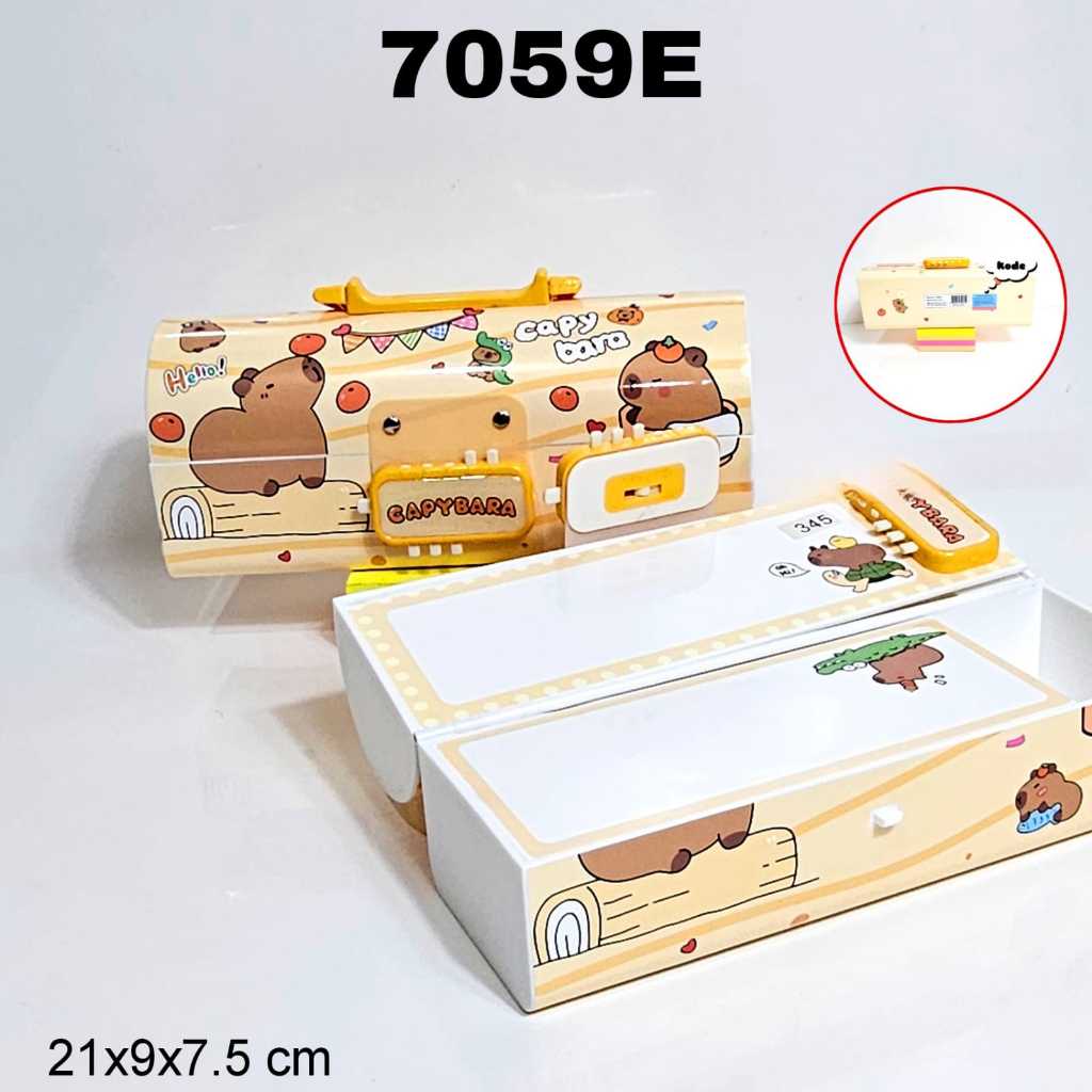 

Tempat Pensil Plastik Model Tas Password Whiteboard + Cermin 7059E Capybara Kapibara Animal Cute