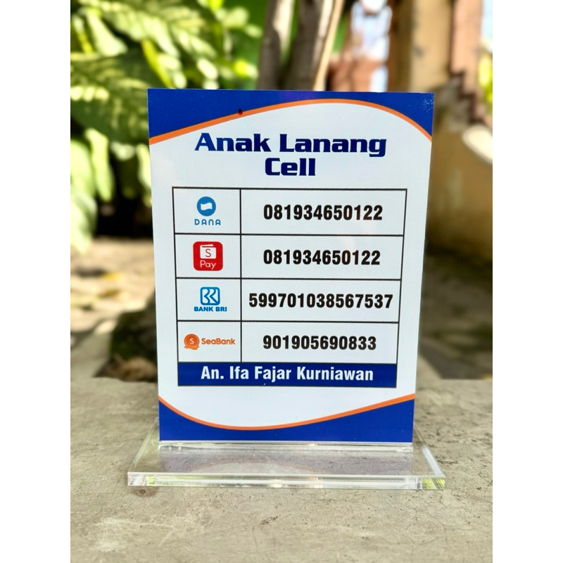 

(BISA CUSTOM REKENING) AKRILIK AGEN BANK UKURAN 15x20cm BAHAN TEBAL KUAT KOKOH