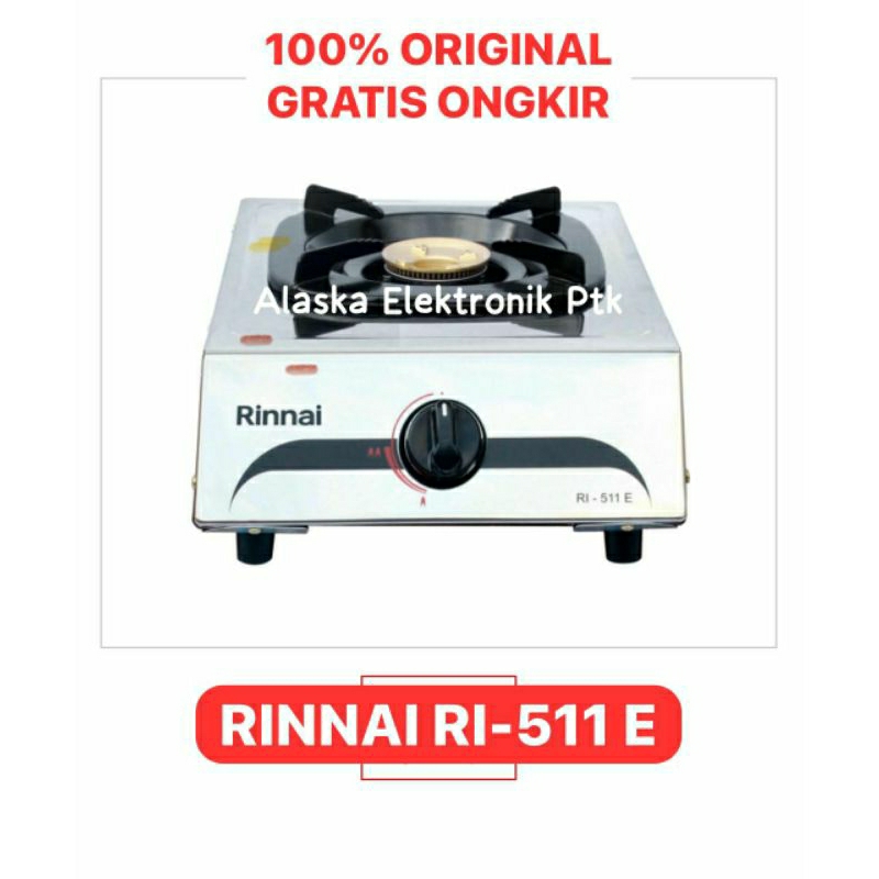 Kompor rinnai 1 tungku 511a api besar bahan stainless stell