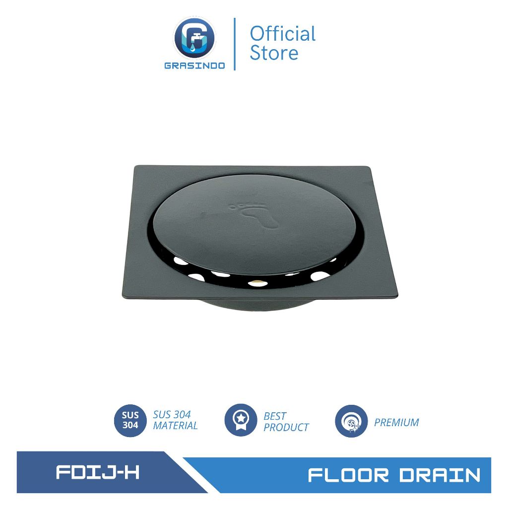 Floor Drain Saringan Got Injak 4inch Hitam Anti Kecoa Anti Bau - Fio