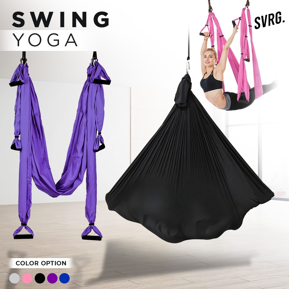 Big Swing Yoga 5M | Aerial Yoga Hammock SVARGA - Hitam, Pink, Ungu