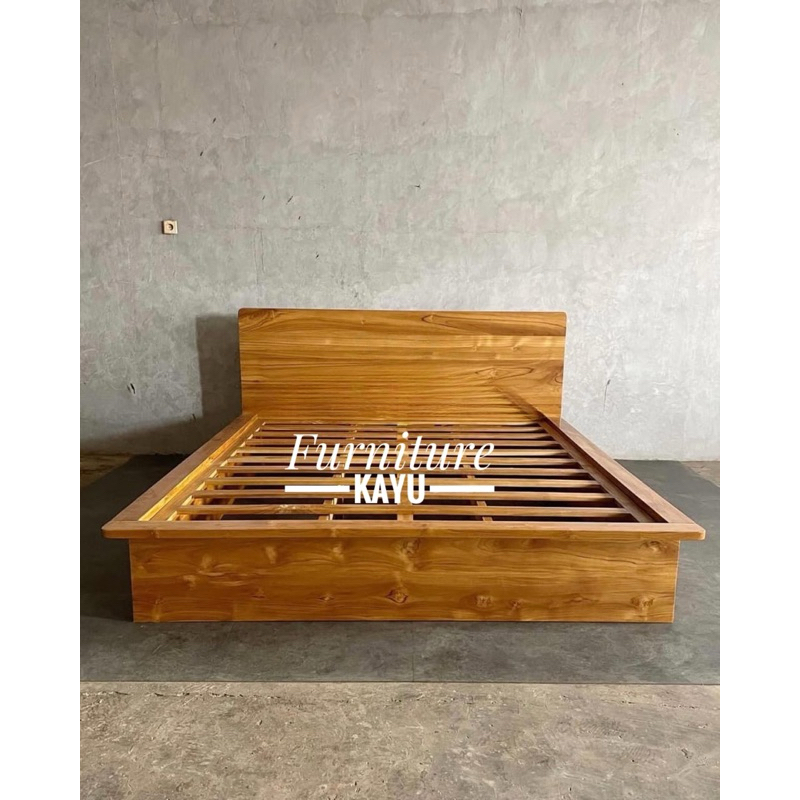 dipan tempat tidur minimalis kayu jati, tempat tidur kayu jati, ranjang tempat tidur kayu jati