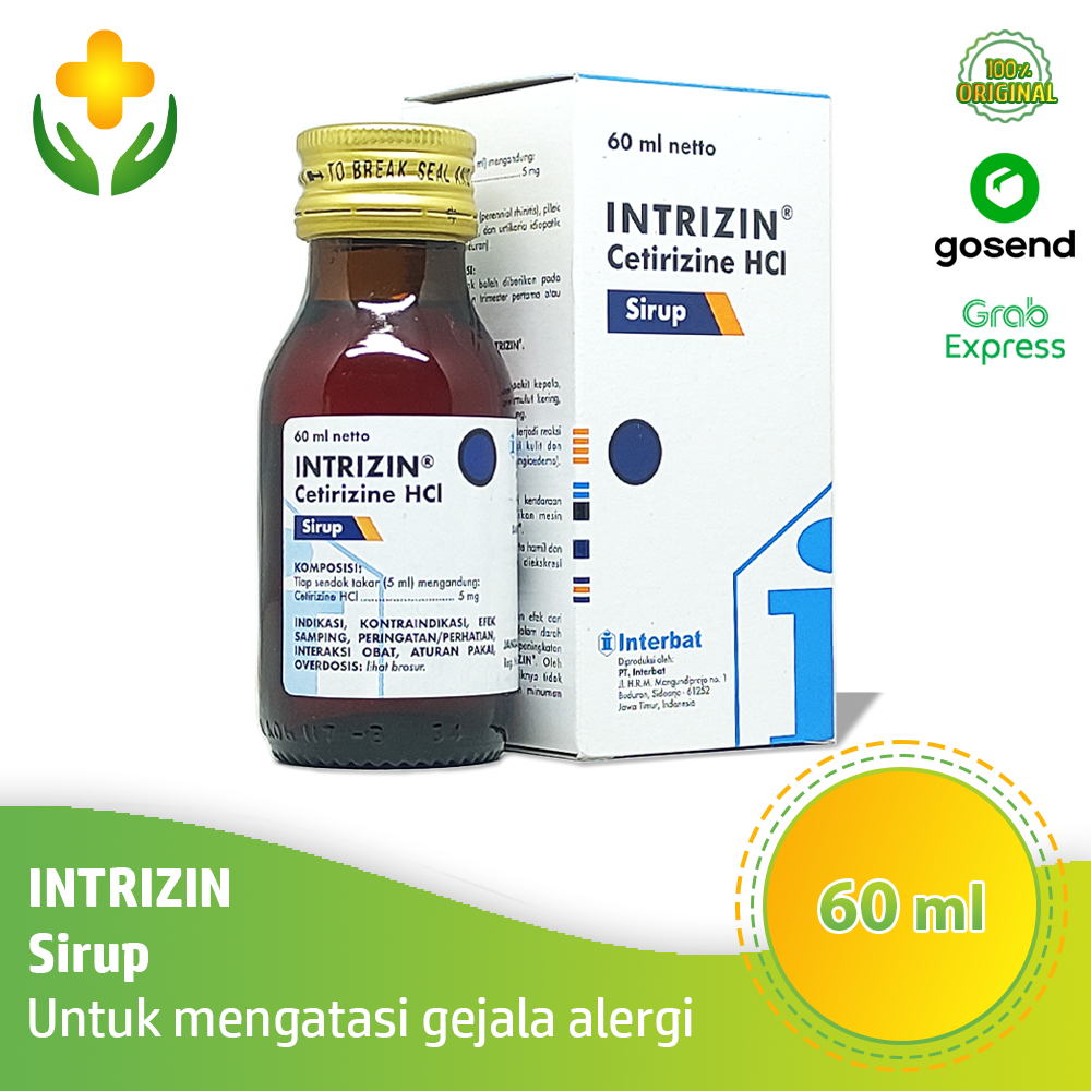 Intrizin Sirup 60 ml - Obat Alergi Anak Biduran Gatal