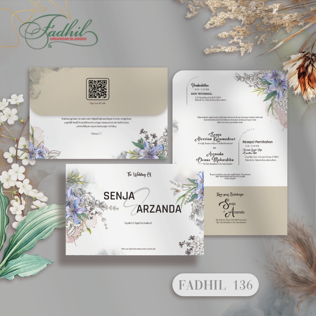 CETAK UNDANGAN PERNIKAHAN JAWA  FADHIL - UNDANGAN NIKAH FOTO - BLANKO KOSONG FADHIL