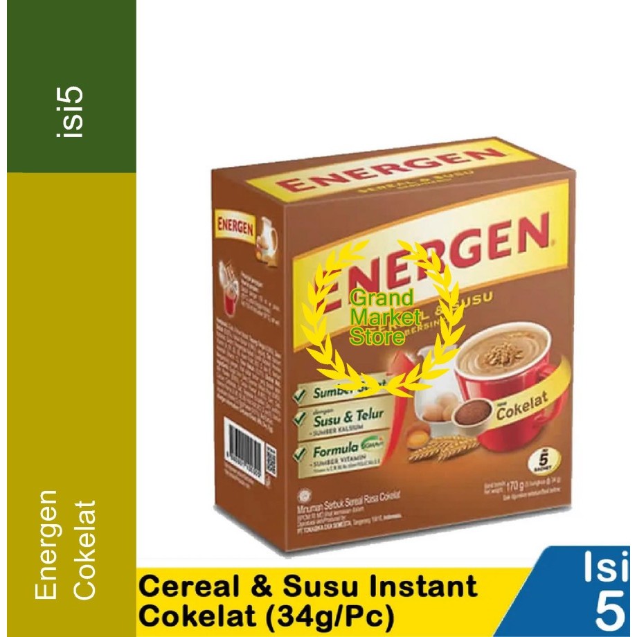 

Sereal Energen Cokelat 34g 5 sachet Energen Rasa Cokelat isi 5 Sachet Sereal Susu Coklat 170g Energen Kotak