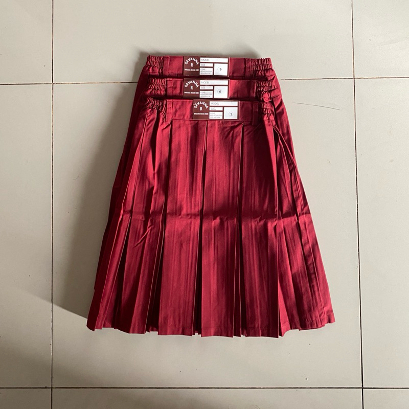 Seragam sekolah rok pendek sd rok adu manis rok double rempel