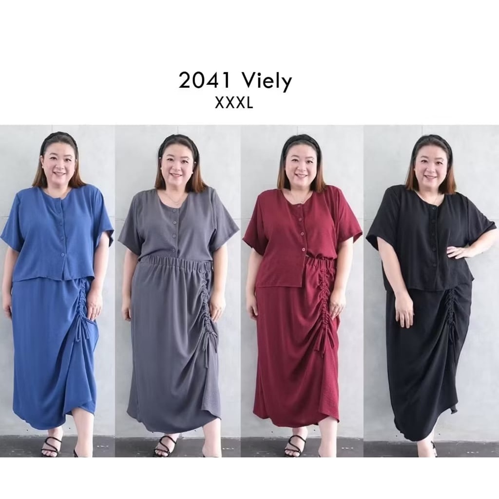 VIELY SET - SETELAN ROK JUMBO XXXL BIGSIZE LD 130