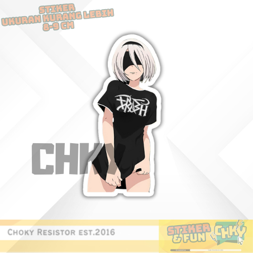 

Stiker Sticker Vinyl Laminasi Glosy YORHA 2B NIER AUTOMATA Vol 13