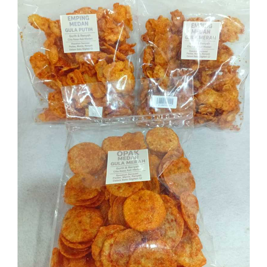 

Emping Medan Gula Merah / Gula Putih / Opak 220gr Crispy & Renyah